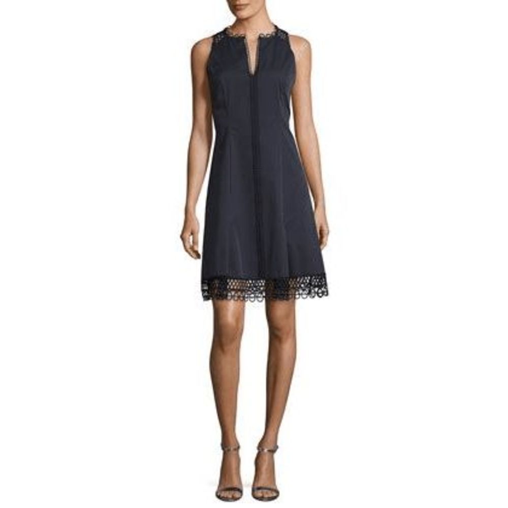 NWT Elie Tahari Loz Dress Navy sleeveless Size 0